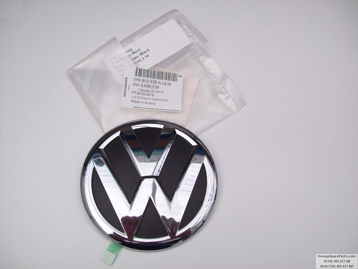 7P6853630A VW Touareg VW Badge Boot Rear Chrome Black 2011-2014