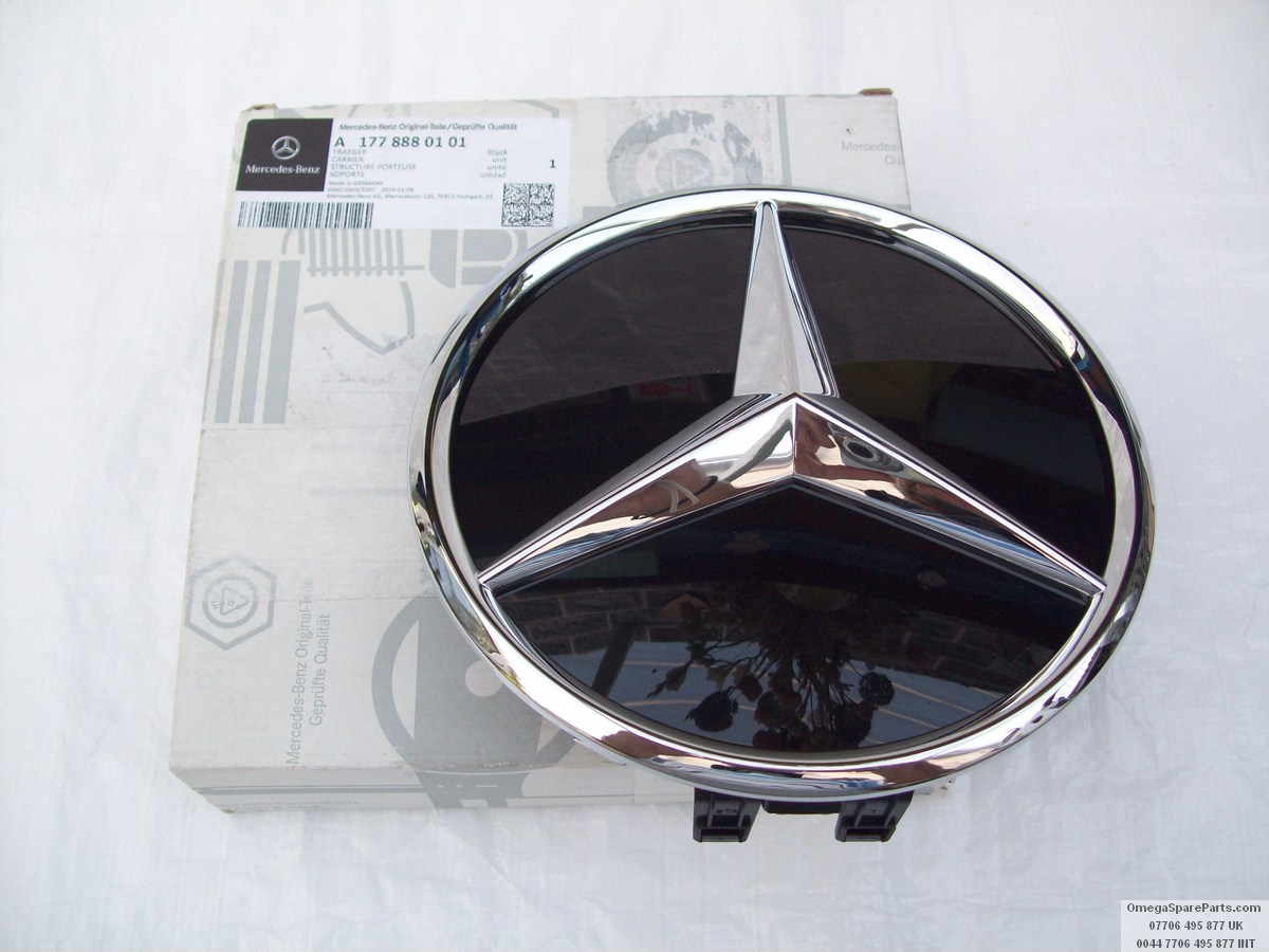 Featured image for “A1778880101 Mercedes A CLA Class W177 Star Emblem Front Black/Chrome 2022-2025”